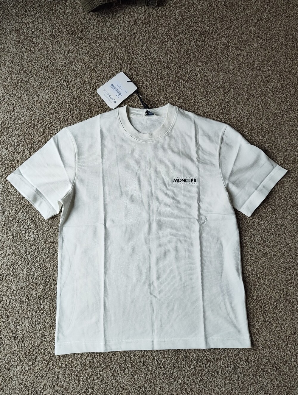 Moncler Men's White Logo Cotton T-Shirt